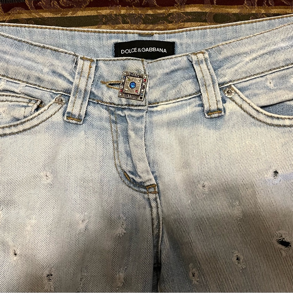 Dolce & Gabbana Light Blue Distressed Jeans